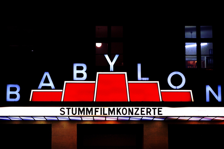Neon lights cinema "Babylon" Berlin 2009